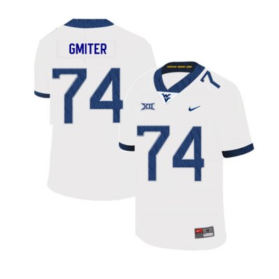 Men's West Virginia Mountaineers NCAA #74 James Gmiter White Authentic Nike 2019 Stitched College Football Jersey XU15S47EC